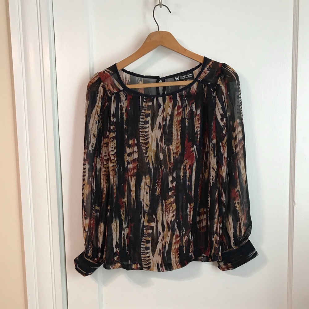 Multicolor sheer blouse